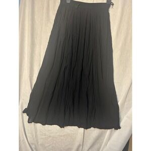 Just Class Black Gauze Maxi Skirt Boho Festival Travel Size M